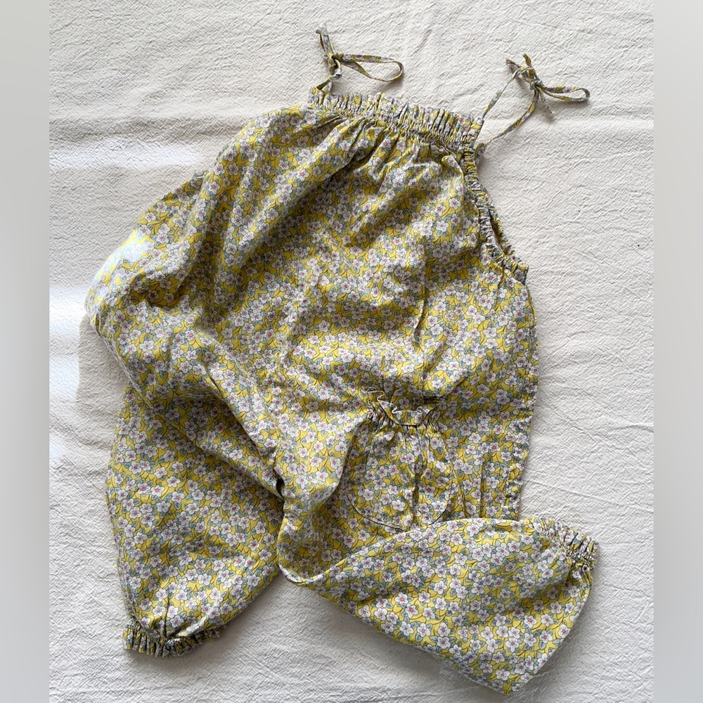 Makie 2/3Y Floral Yellow Jumpsuit